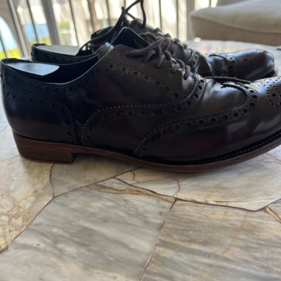 Prada Mens Dress Shoes Tabacco Spazzolato Fume Oxfords